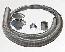 Stainless Steel Flexible Flue Lining Kits with Hanging Cowl / Flue Liner Packs with Hanging Cowl / Stove Kits with Hanging Cowl Stainless Steel Flexible Flue Lining Kits with Hanging Cowl / Flue Liner Packs with Hanging Cowl / Stove Kits with Hanging Cowl